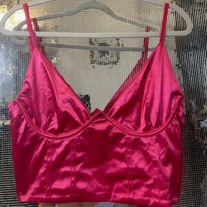 Hot Pink Corset Crop Top